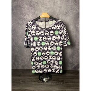 LuLaRoe Classic T Nightmare Before Christmas Purple Green Skellington Small
